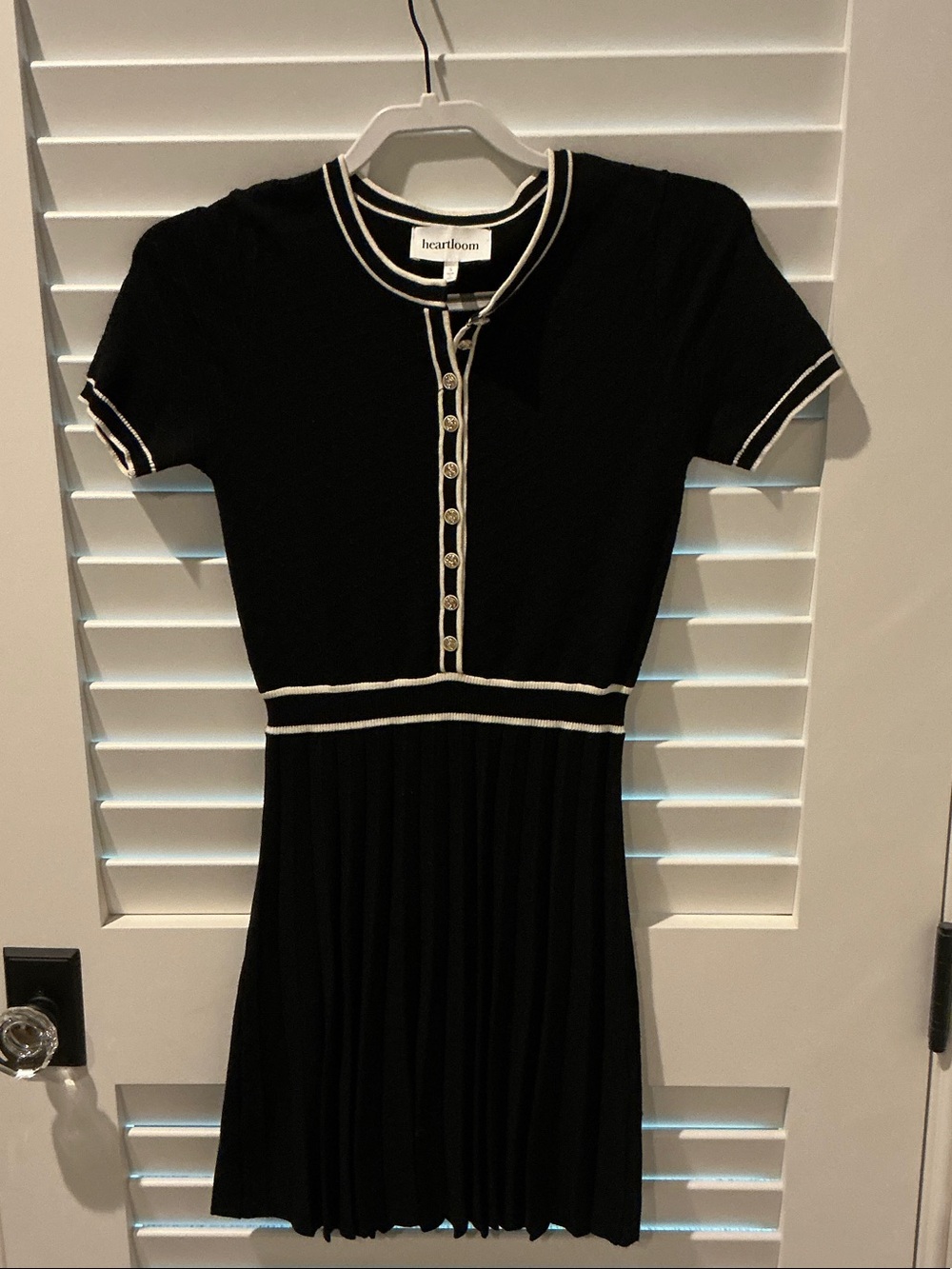 Heartloom Black Dress with White Contrast Trim